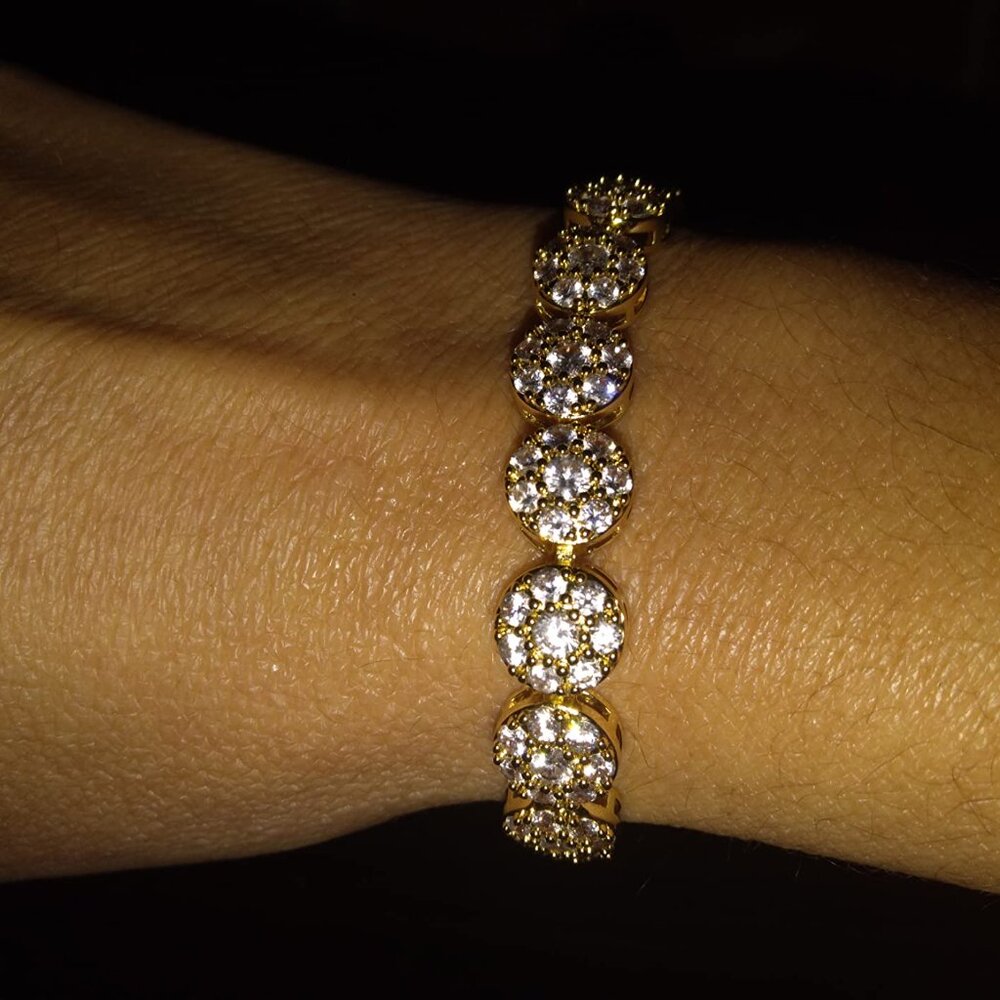 Neiman Marcus Gold Plated 7" Cut CZ Tennis Bracelet